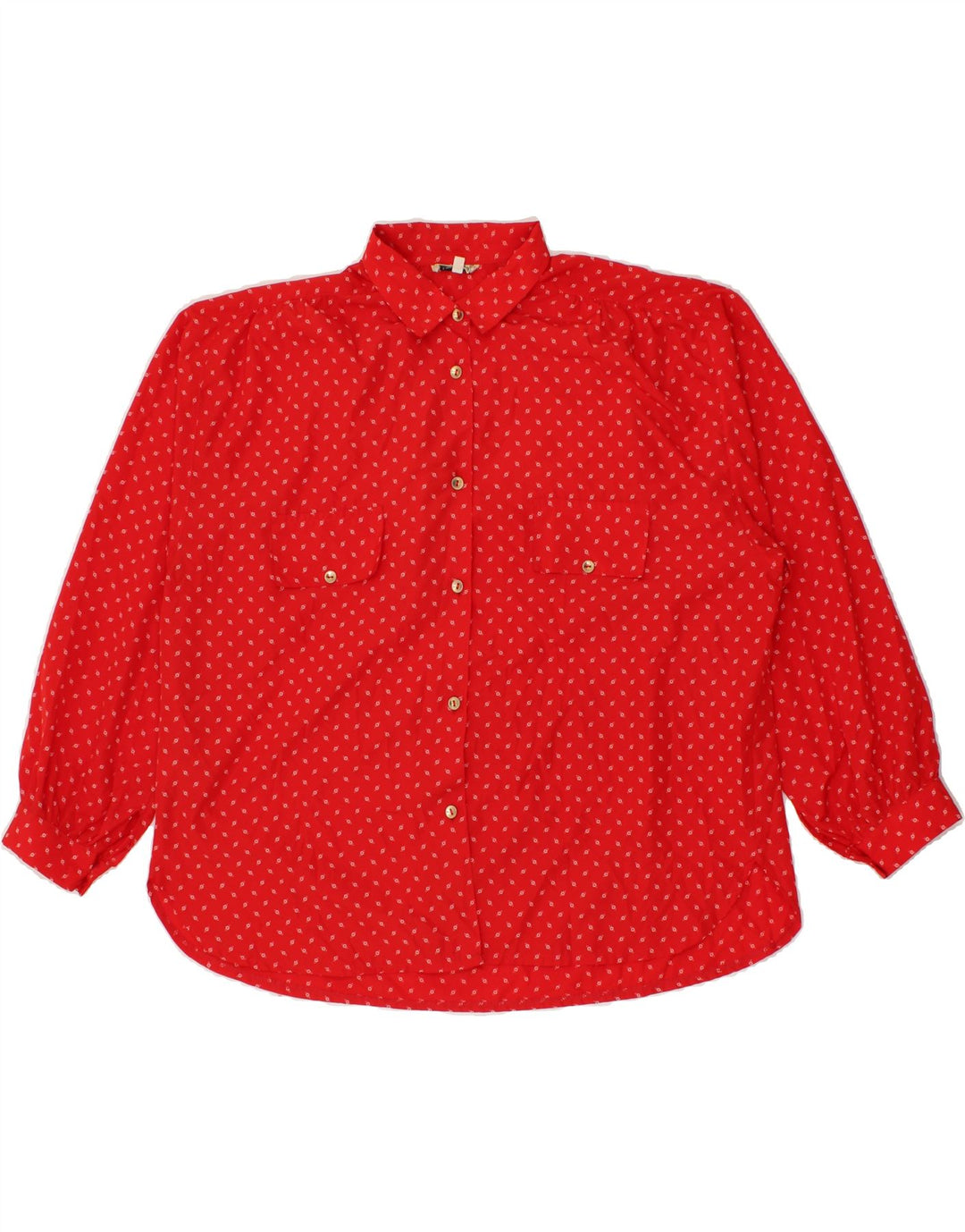 DIANA BENTALLS Womens Abstract Pattern Shirt Blouse IT 51 XL Red Vintage Diana Bentalls and Second-Hand Diana Bentalls from Messina Hembry 