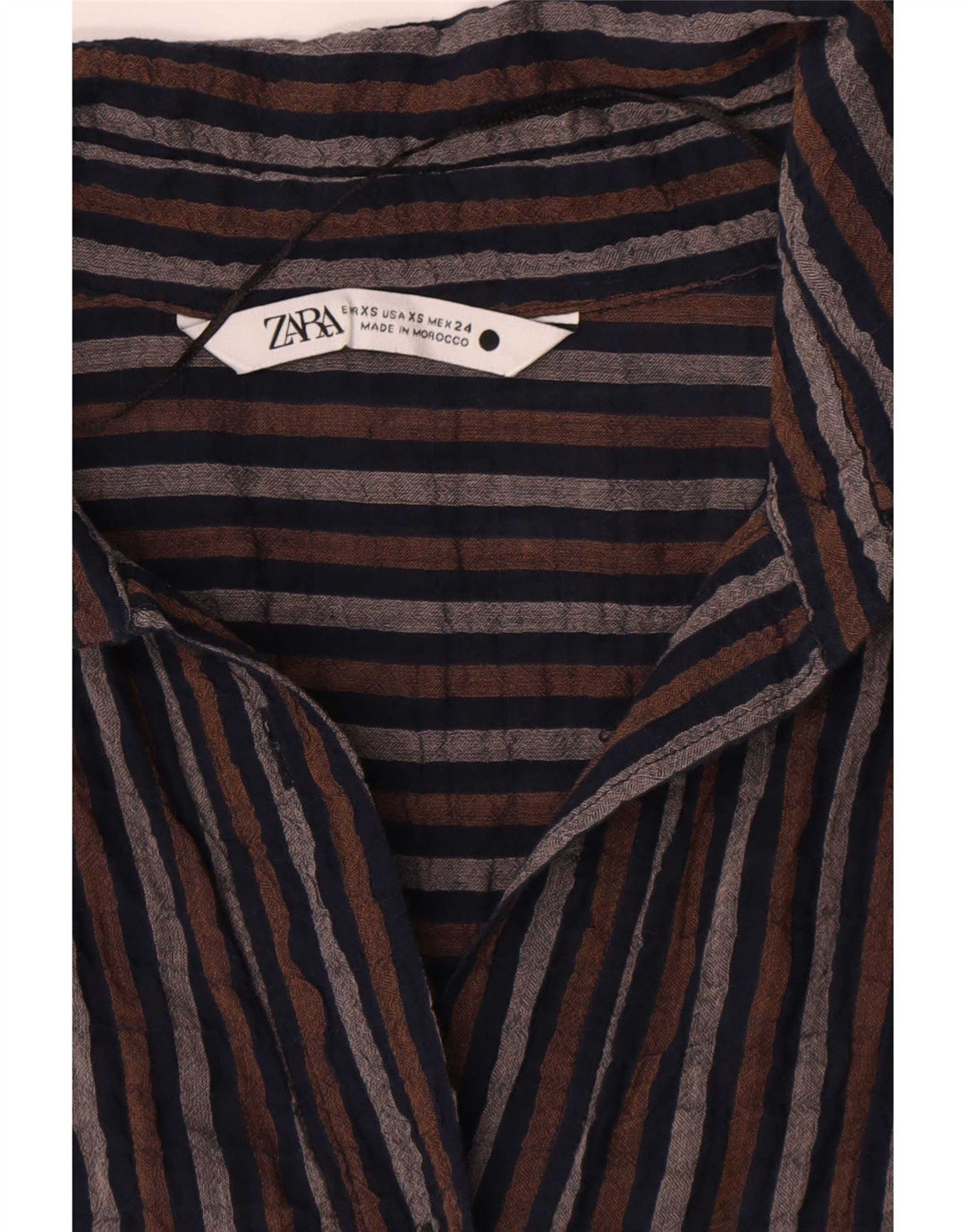 Zara Robe chemise surdimensionnée pour femme UK 6 XS à rayures multicolores