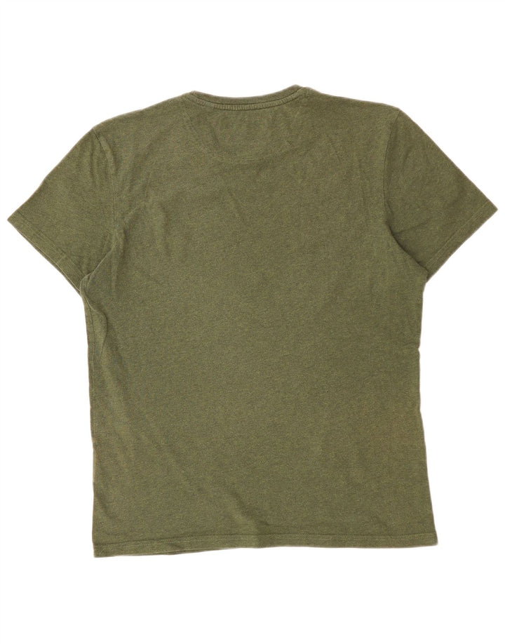 LYLE & SCOTT Mens T-Shirt Top Small Khaki Cotton