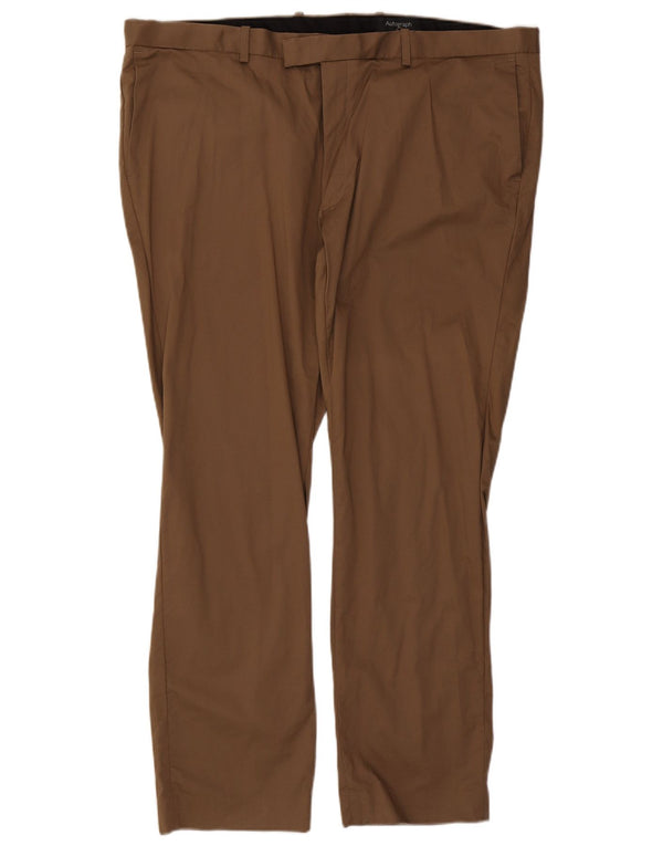 Pantaloni da abito slim autografi da uomo Marks & Spencer W44 L31 cotone beige