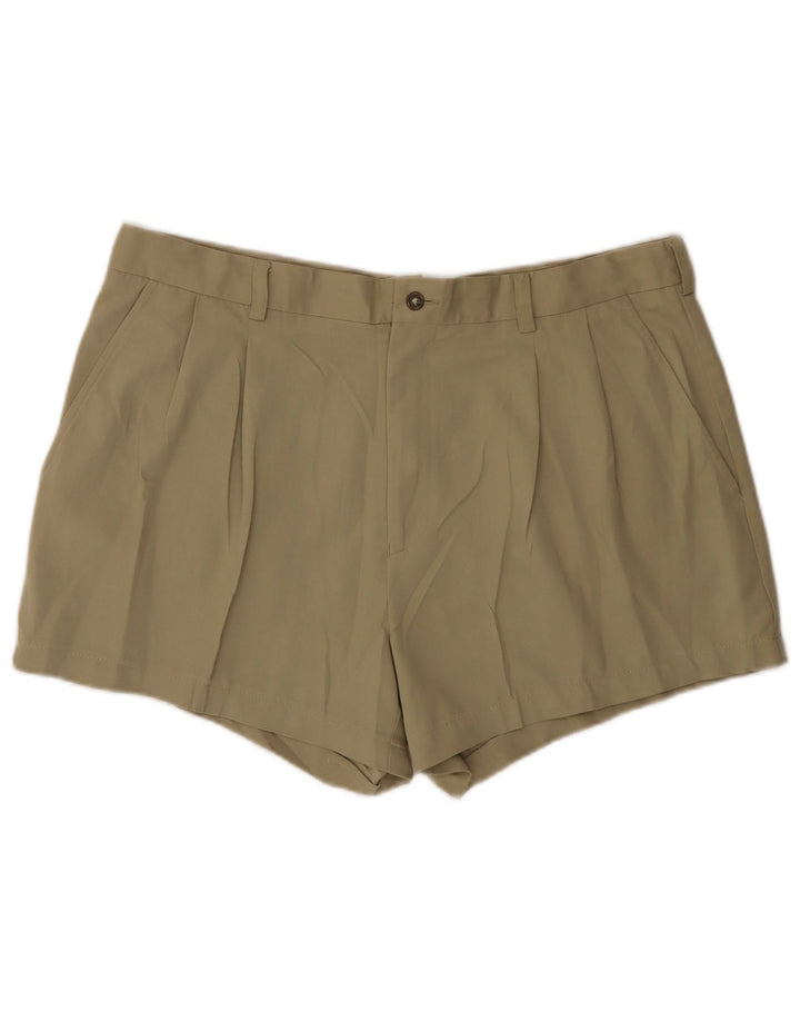 Izod Mens Chino Shorts W38 XL Beige Polyester