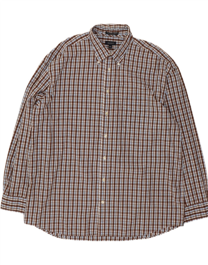 Gant Mens Regular Fit Shirt 3XL Brown Check Cotton