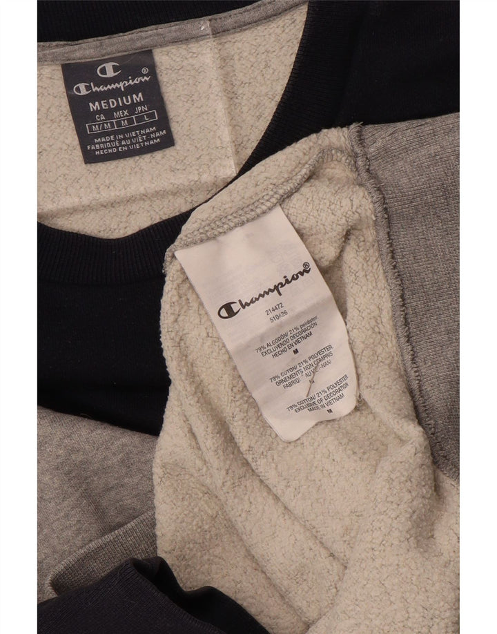 CHAMPION Mens Sweatshirt Jumper Medium Grey Colourblock Cotton