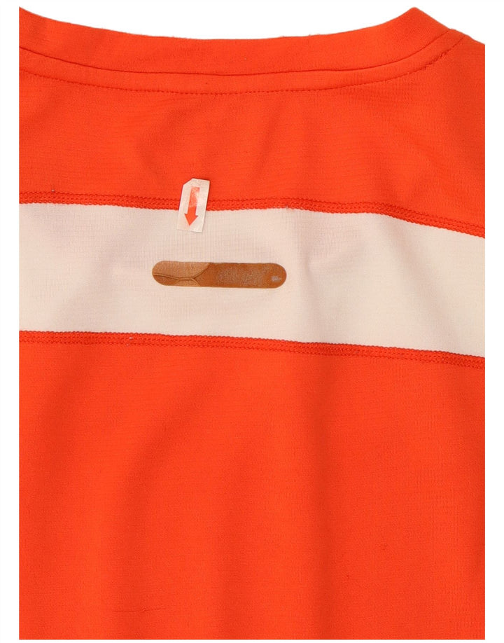 New Balance Mens T-Shirt Top Medium Orange Colourblock Polyester