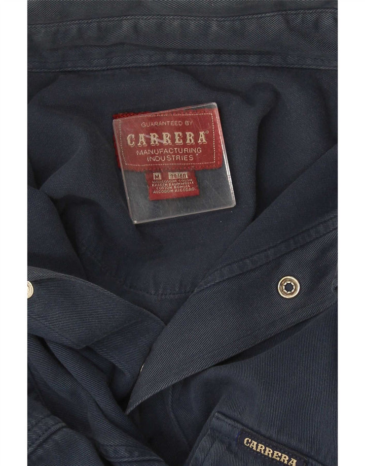 Carrera Mens Denim Shirt Size 39/40 Medium Navy Blue Cotton