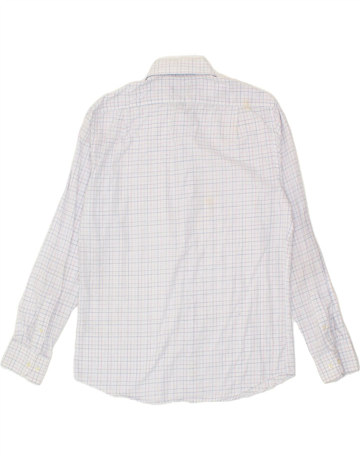 DOCKERS Mens Fitted Shirt Size 15 1/2 Medium White Check Cotton Vintage Dockers and Second-Hand Dockers from Messina Hembry 