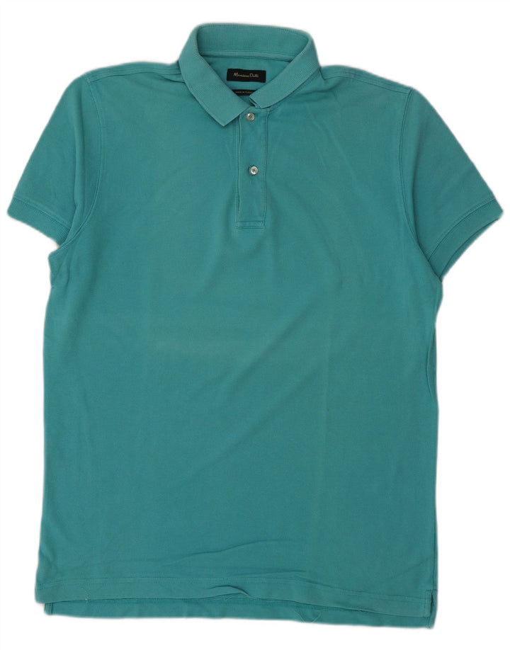 Massimo Dutti Mens Polo Shirt Medium Blue