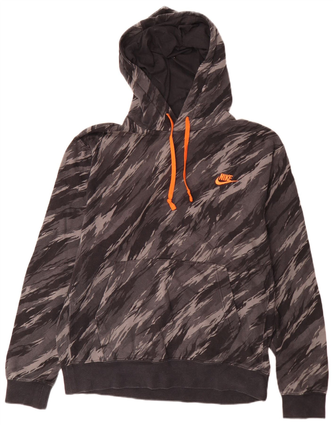 Nike Mens Hoodie Jumper Medium Grey Camouflage Cotton