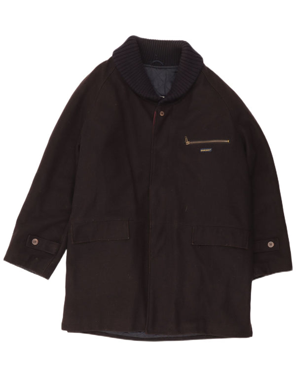 Sobretudo masculino vintage UK 42 XL preto viscose