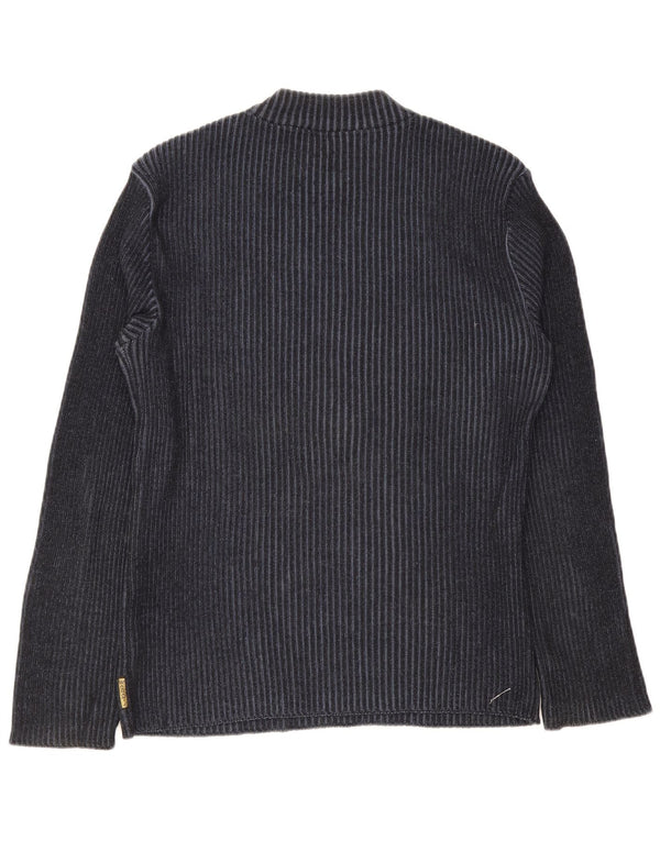 Armani Jeans Maglione da uomo con collo alto e grafica XL in cotone blu navy
