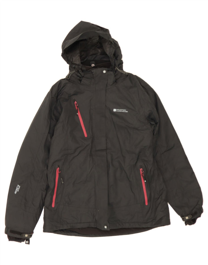 MOUNTAIN WAREHOUSE Womens Hooded Windbreaker Jacket UK 12 Medium Black Vintage Mountain Warehouse and Second-Hand Mountain Warehouse from Messina Hembry 