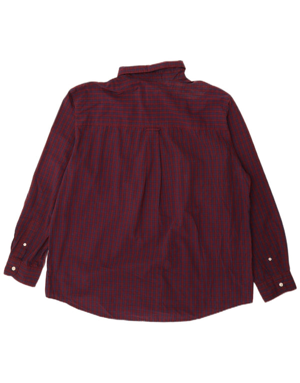 Chaps Camisa de fácil cuidado para hombre XL Algodón a cuadros burdeos