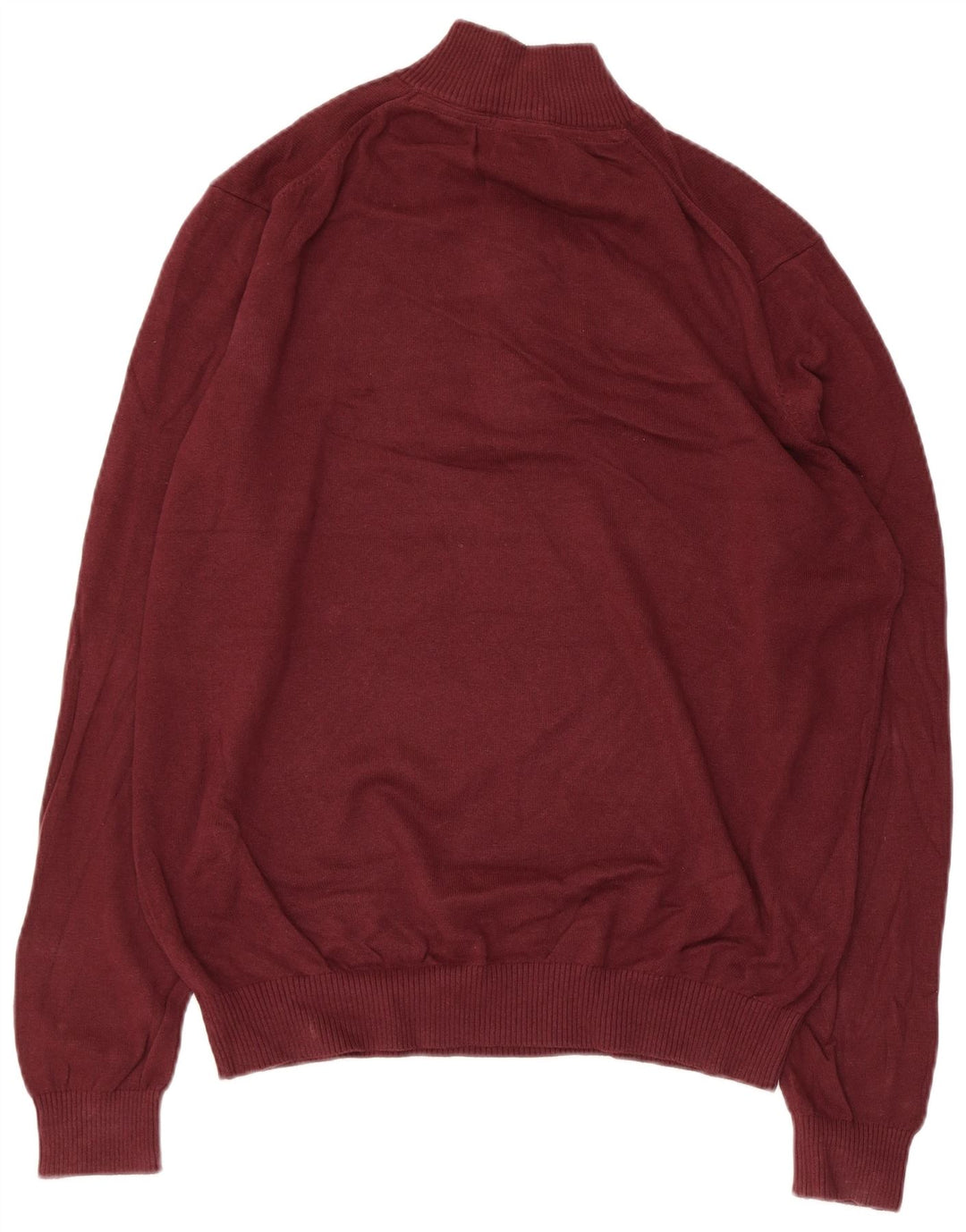 IZOD Mens Zip Neck Jumper Sweater Medium Maroon