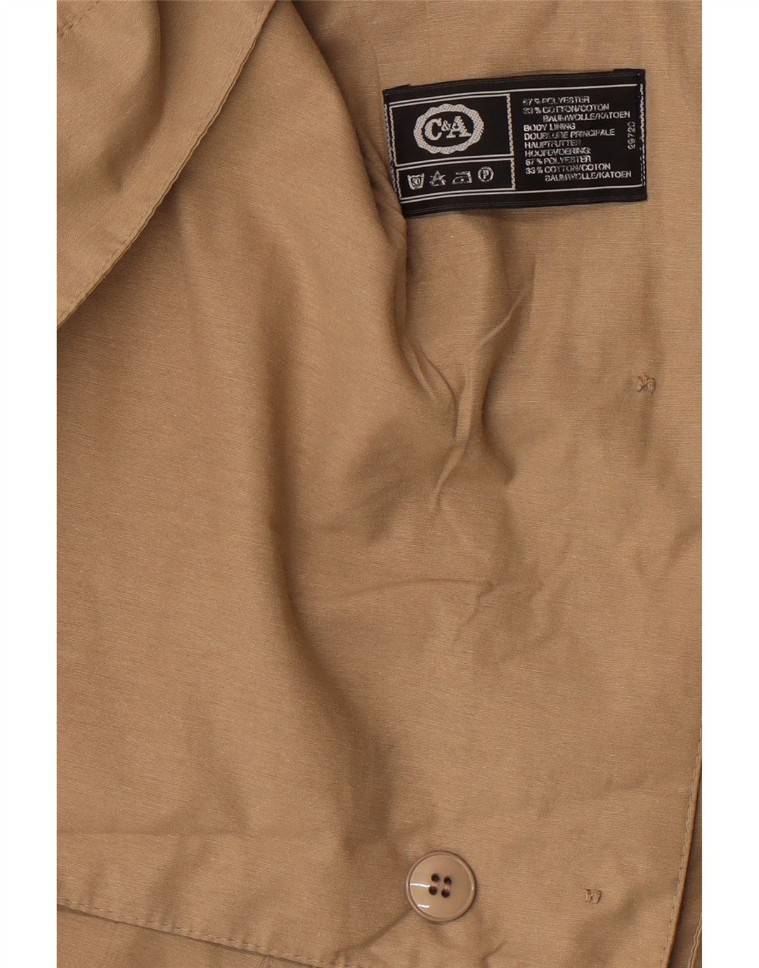 C & A Womens Bomber Jacket EU 44 XL Beige Polyester