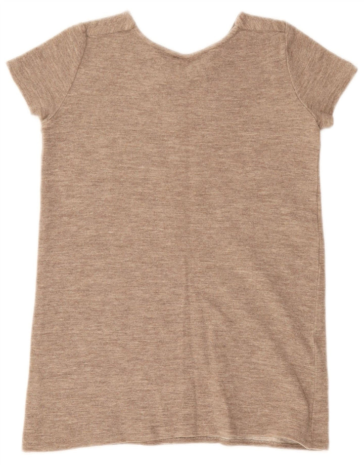 Zara Womens T-Shirt Top UK 12 Medium Brown Flecked