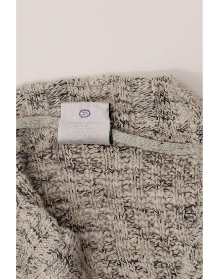 C&A Mens New Fast V-Neck Jumper Sweater Medium Grey Flecked Acrylic