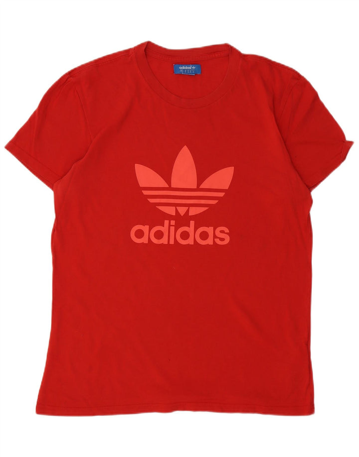 ADIDAS Mens Graphic T-Shirt Top Medium Red Cotton
