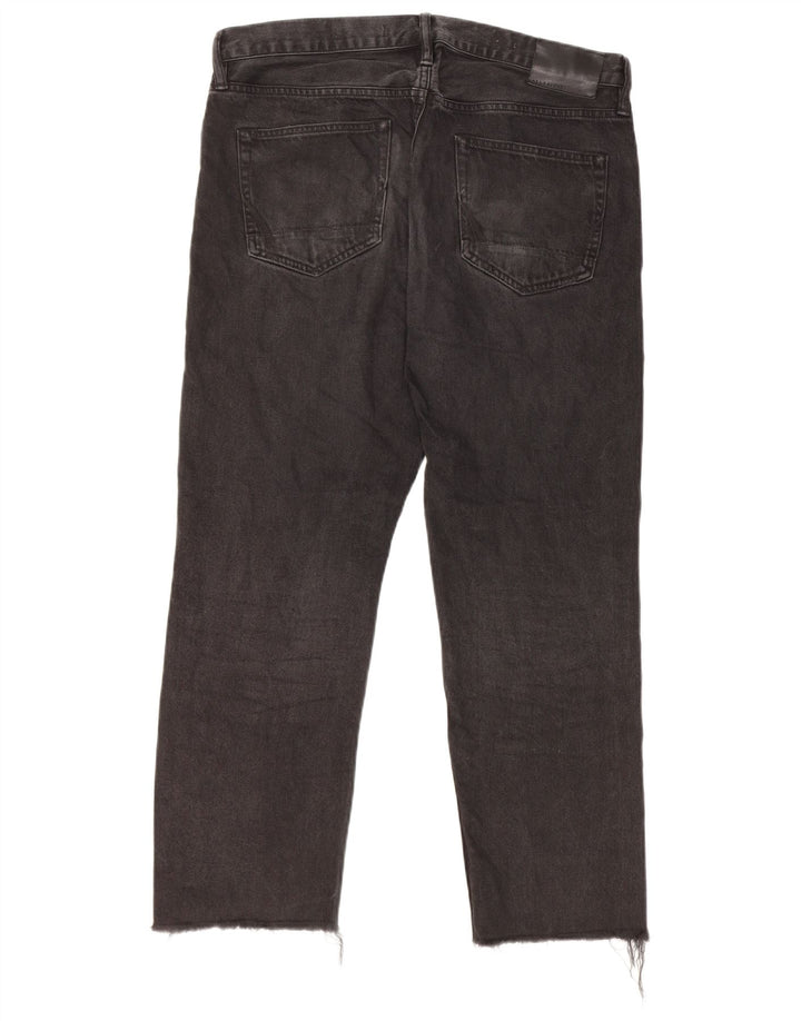 ALL SAINTS Herre Sid Straight Jeans W32 L26 Sort Bomuld