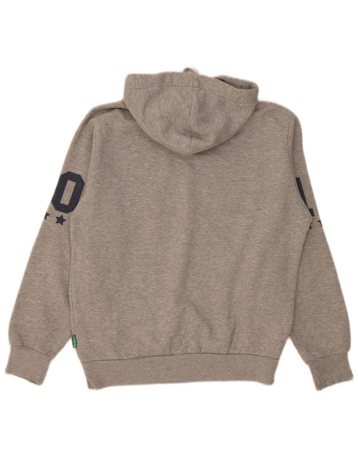 KICKERS Mens Graphic Hoodie Jumper Large Grey Cotton