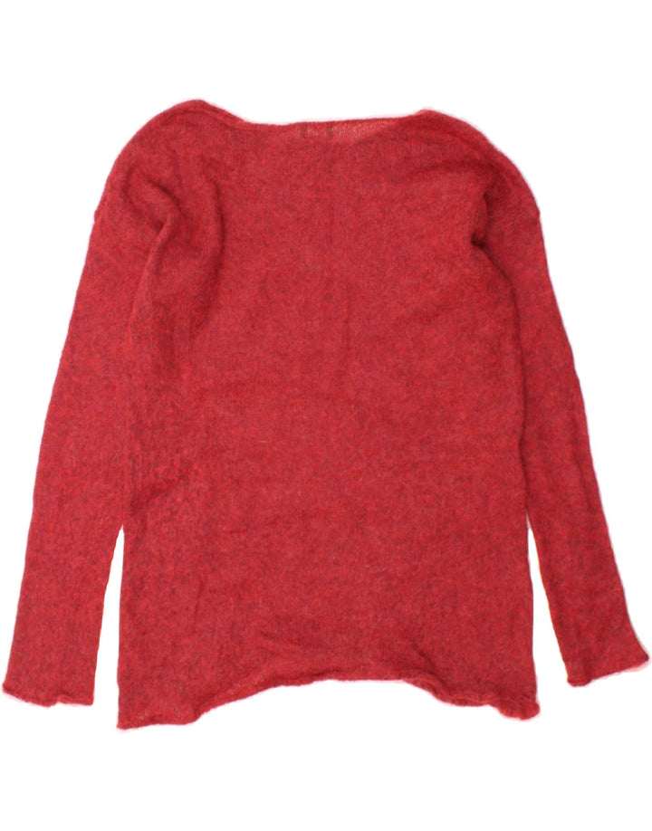 BENETTON Womens Boat Neck Jumper Sweater UK 14 Medium Red Vintage Benetton and Second-Hand Benetton from Messina Hembry 