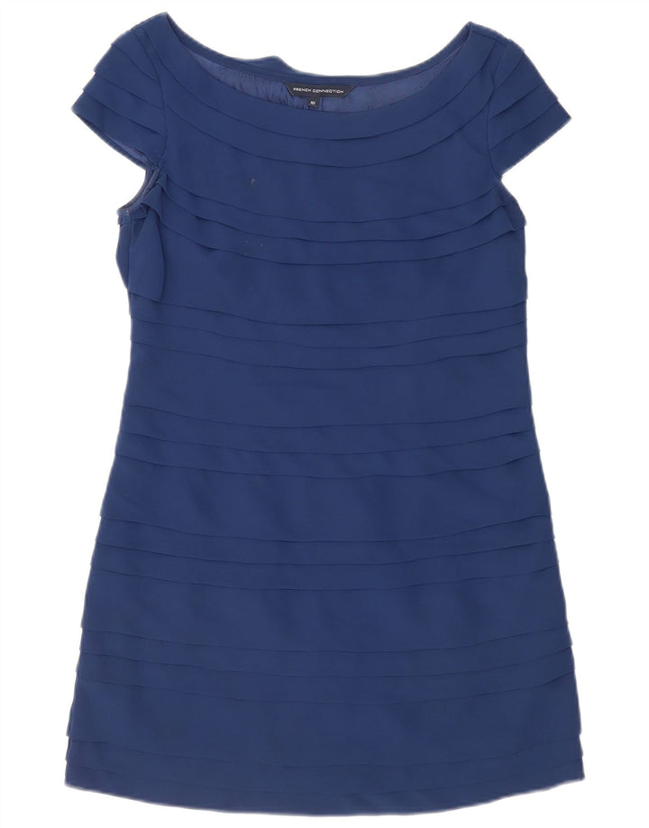 French Connection Womens Sheath Dress UK 10 Small Blue Polyester