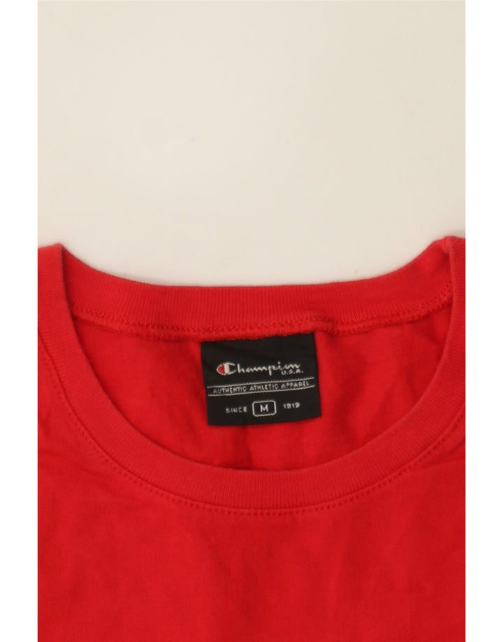 CHAMPION Womens Graphic T-Shirt Top UK 12 Medium Red Vintage Champion and Second-Hand Champion from Messina Hembry 