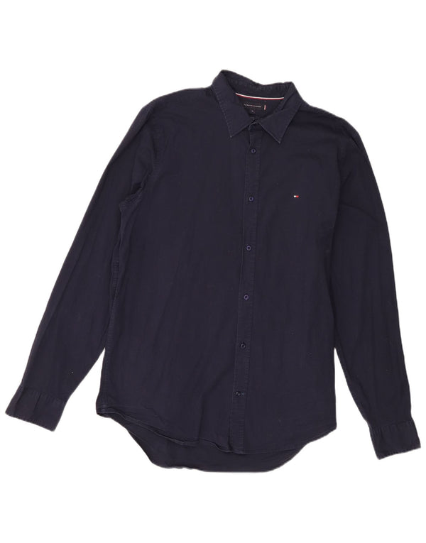 Tommy Hilfiger Herren Slim Fit Hemd XL Marineblau Baumwolle