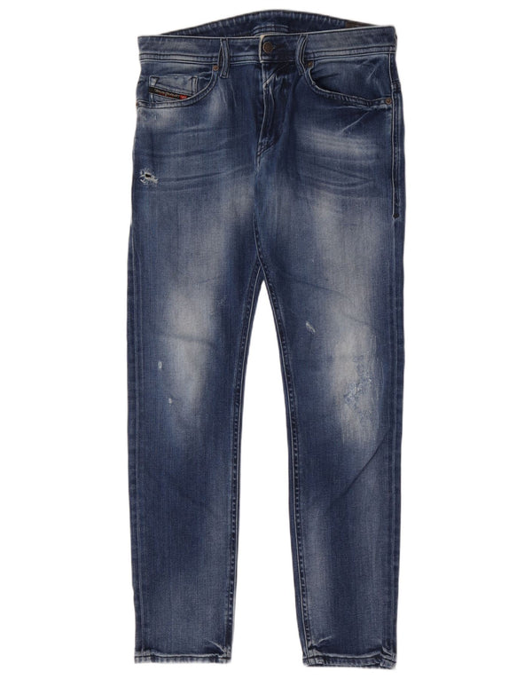 Diesel Mens Distressed Slim Jeans W30 L32 Blue Cotton