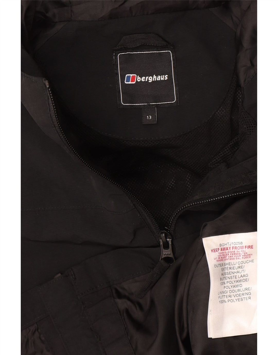 Impermeabile con cappuccio per ragazzi Berghaus 12-13 anni Nero in poliammide