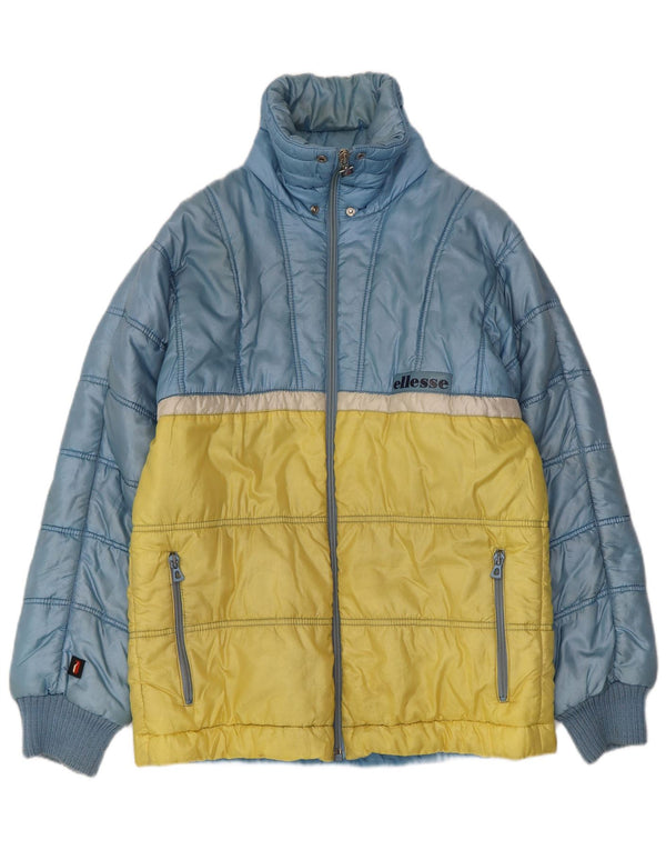 Ανδρικό μπουφάν Ellesse με κουκούλα με επένδυση UK 38 Medium Blue Colorblock Nylon