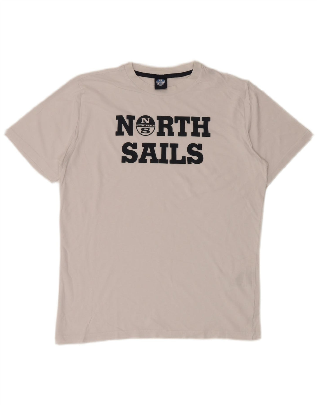 North Sails Herre Grafisk T-Shirt Top Lille Hvid Bomuld