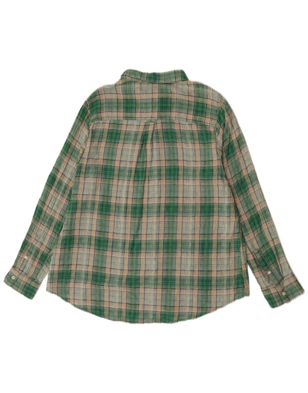 Camicia di flanella da donna Fat Face UK 16 Cotone a quadri verdi grandi