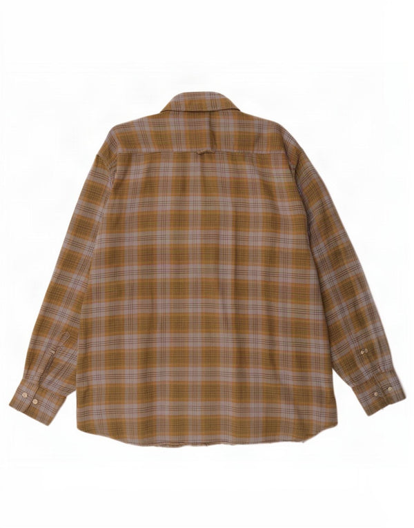 Camicia di flanella da uomo Barbour, cotone a quadri kaki di grandi dimensioni