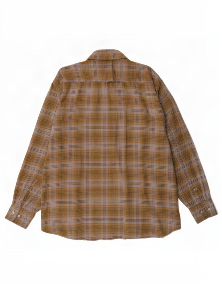 Camicia di flanella da uomo Barbour, cotone a quadri kaki di grandi dimensioni