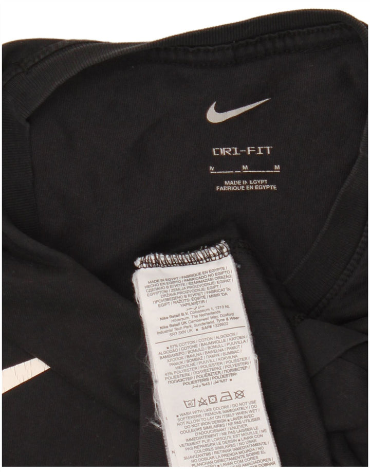 Nike Mens Dri Fit T-Shirt Top Medium Black Cotton