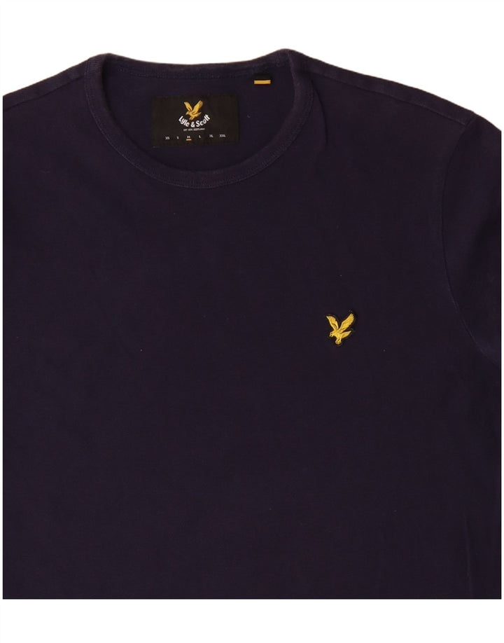 Lyle & Scott Mens T-Shirt Top Medium Navy Blue Cotton