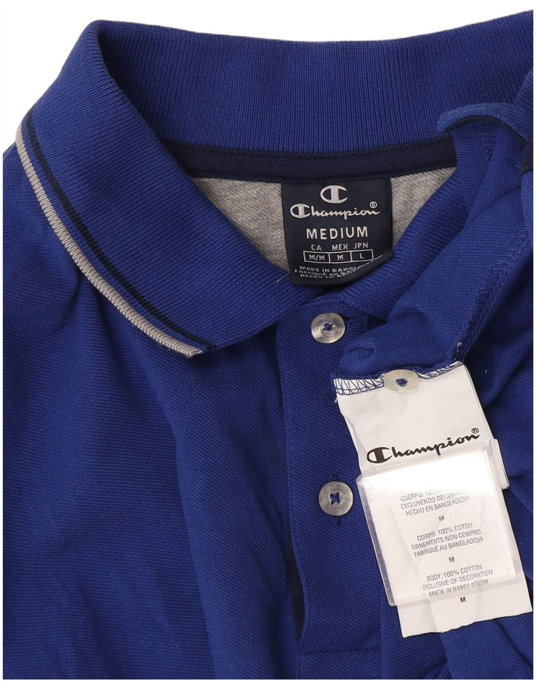 Polo da uomo Champion in cotone blu medio