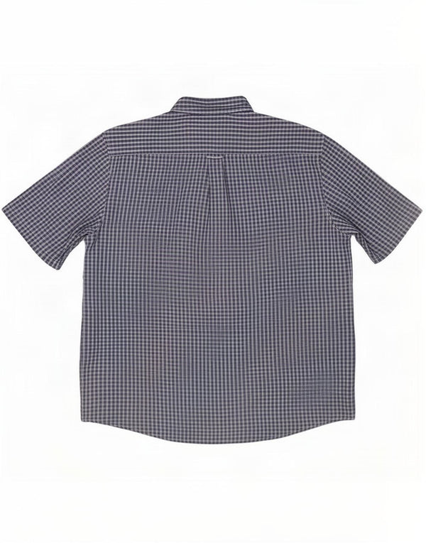 James Pringle Chemise à manches courtes pour homme XL Bleu marine à carreaux en polyester