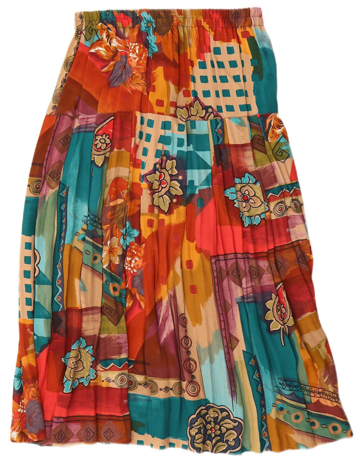 Vintage Womens Flared Skirt Large W34  Multicoloured Patchwork Viscose