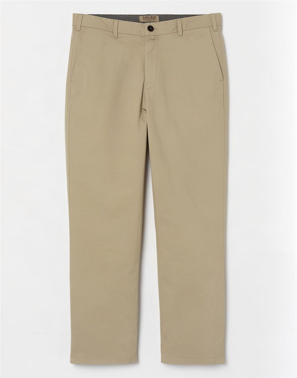 Pantaloni chino dritti da uomo Zara EU 42 Large W32 L30 Beige