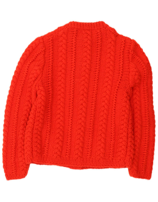 Sweter damski w stylu vintage, kardigan UK 14, średni czerwony