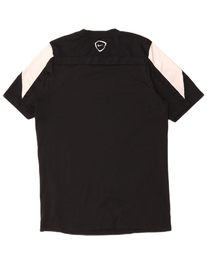 Nike Mens Dri Fit T-Shirt Top Large Black Colourblock Polyester
