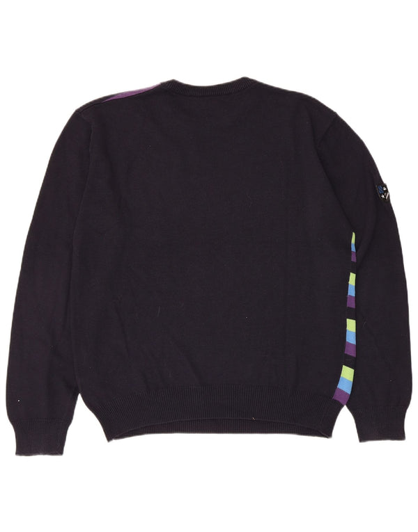 Quiksilver Boys Crew Neck Jumper πουλόβερ 13-14 ετών Μαύρο ριγέ ακρυλικό