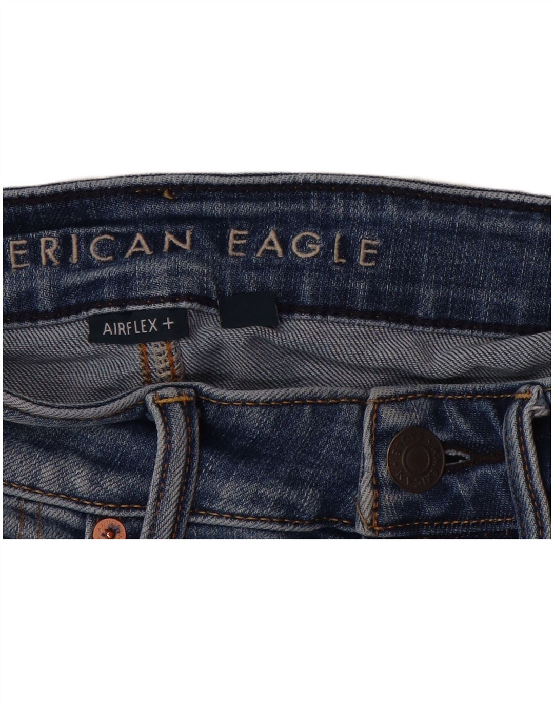 AMERICAN EAGLE Womens Airflex Distressed Straight Jeans W28 L28  Blue
