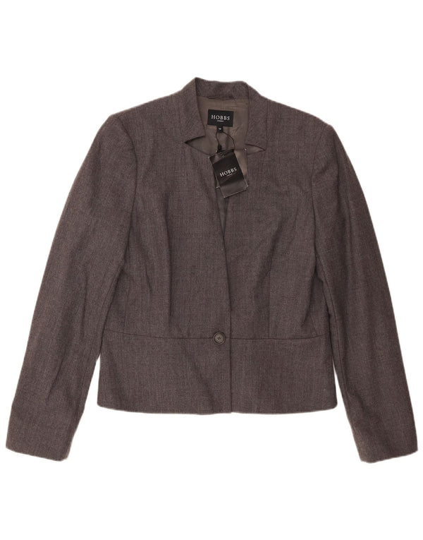 Hobbs Chaqueta tipo blazer con 1 botón para mujer Reino Unido 12 Lana gris medio