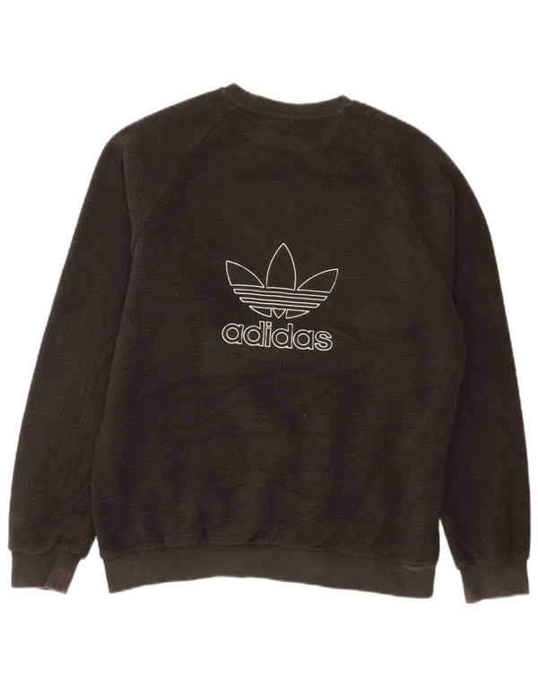 Maglione in pile grafico Adidas da uomo medio poliestere nero
