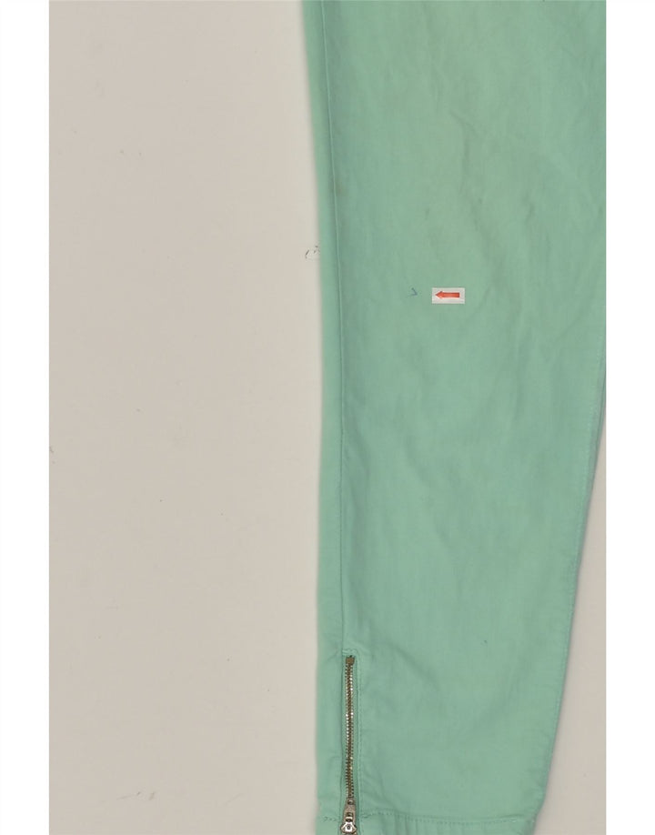 SUPERDRY Womens Low Waist Cropped Trousers W32 L25 Green Cotton | Vintage Superdry | Thrift | Second-Hand Superdry | Used Clothing | Messina Hembry 