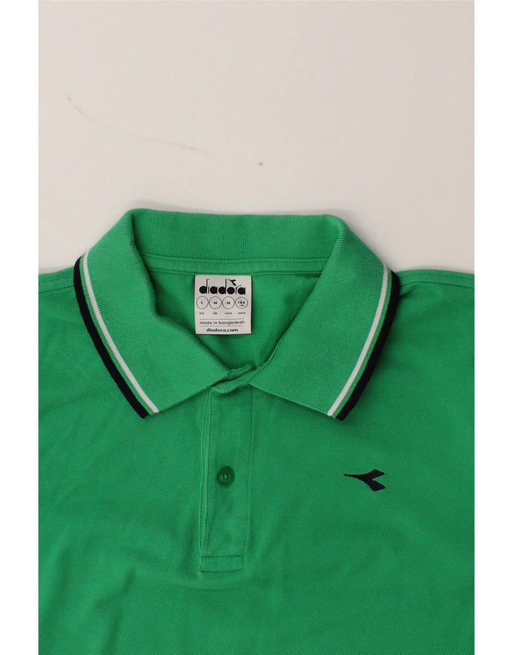 DIADORA Mens Polo Shirt Medium Green Cotton Vintage Diadora and Second-Hand Diadora from Messina Hembry 