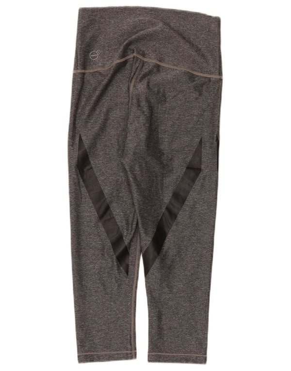 Puma Damen Capri-Leggings mit hoher Taille, UK 10, klein, grau gestreift, Sport
