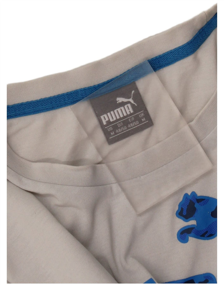 Puma Herre Grafisk T-Shirt Top Medium Hvid